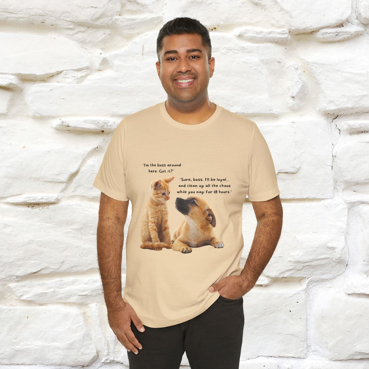 ''I am The Boss Here'' Funny Cat T-shirt for Men and Women  100% Cotton* - Nunu&Miao Studio