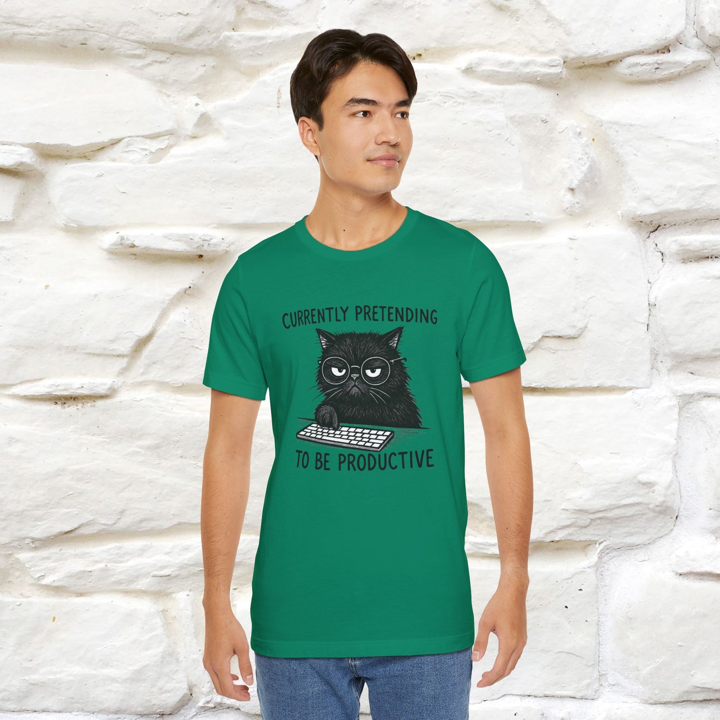 "Currently Pretending To Be Productive" |Cat T-Shirt | Nunu&Miao Studio - Nunu&Miao Studio