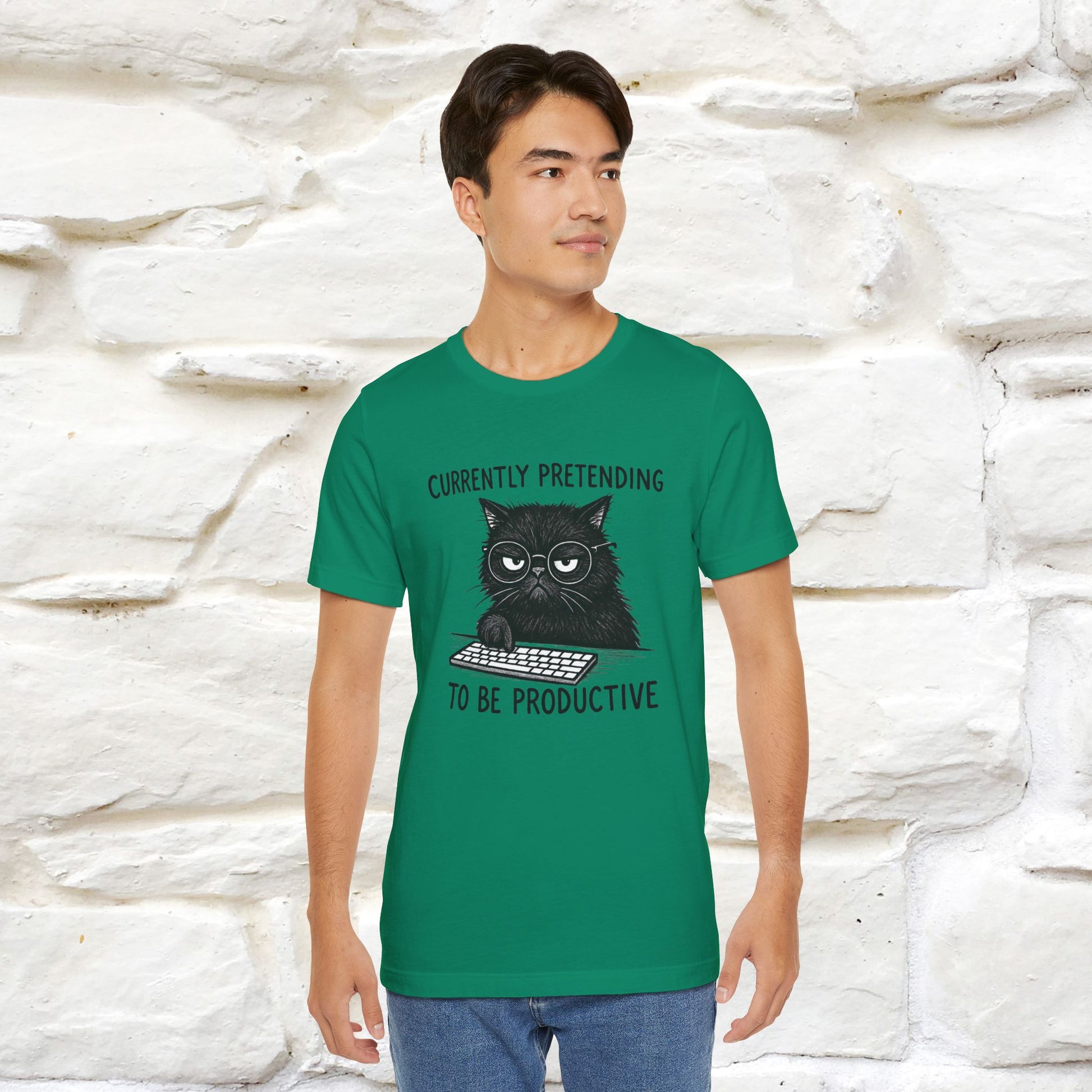 "Currently Pretending To Be Productive" |Cat T-Shirt | Nunu&Miao Studio - Nunu&Miao Studio