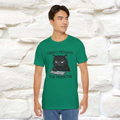 "Currently Pretending To Be Productive" |Cat T-Shirt | Nunu&Miao Studio - Nunu&Miao Studio