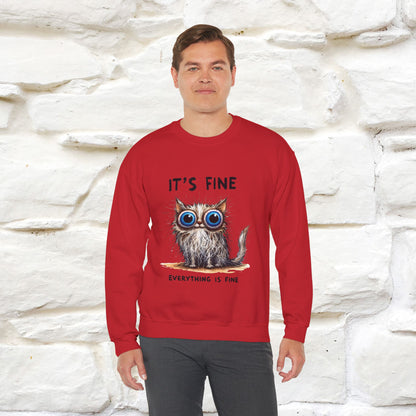 "It's Fine'' |Cat Sweatshirt | Nunu&Miao Studio
