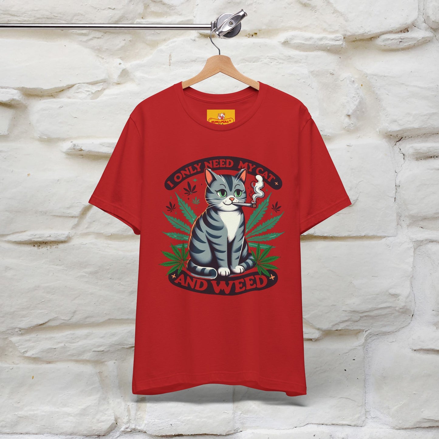 ''I Only Need My Cat and Weed'' Funny T-Shirt | Nunu&Miao Studio - Nunu&Miao Studio