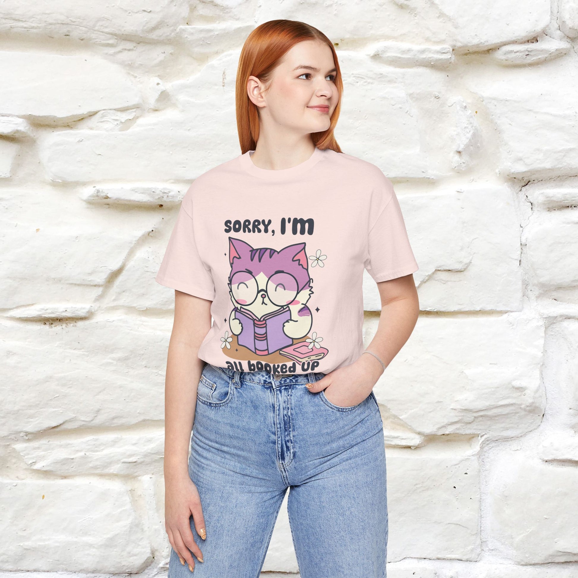 ''Sorry I am All Booked Up| Cute Cat T-Shirt |Nunu&Miao Studio - Nunu&Miao Studio