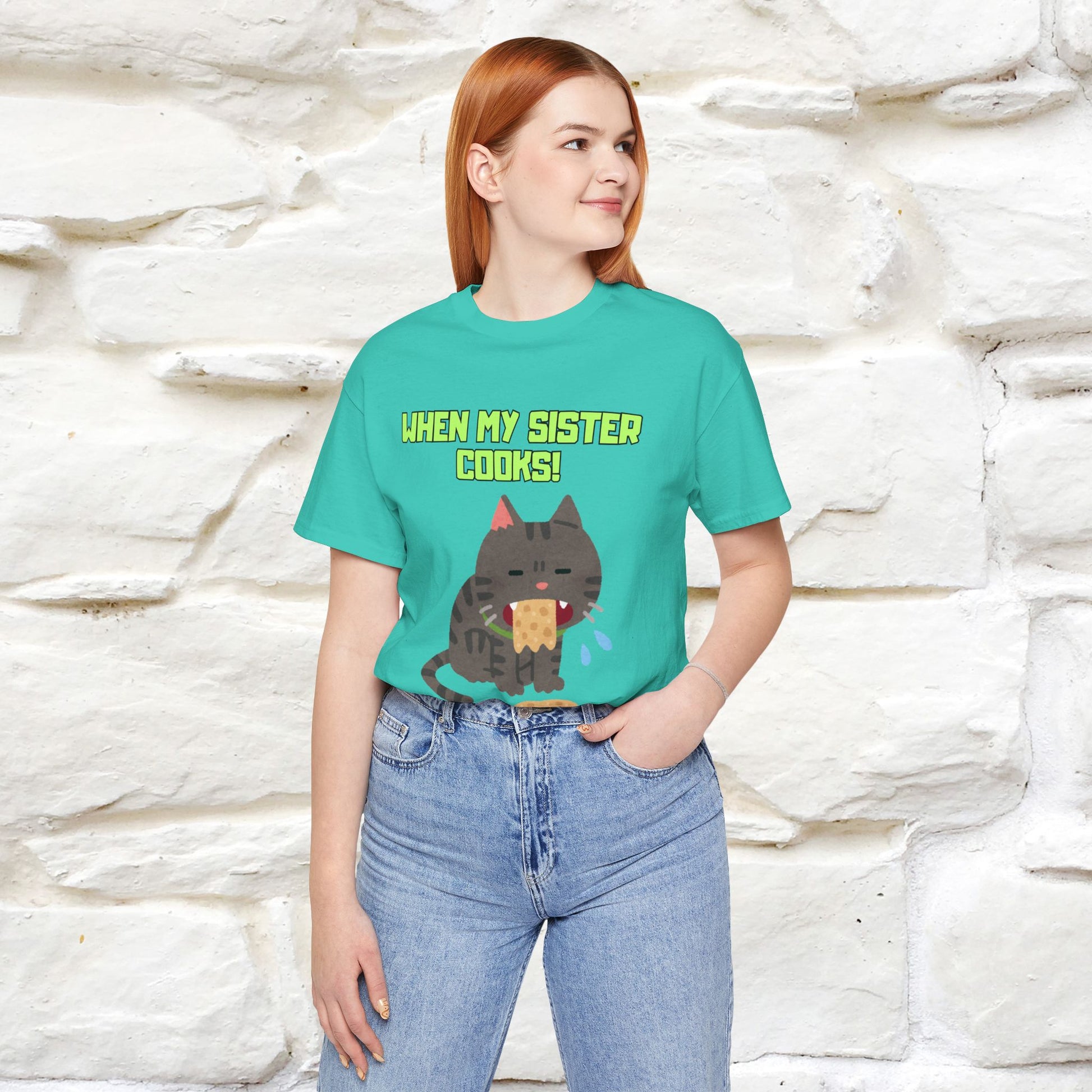 "When My Sister Cooks" Funny Cat  T-shirt |Nunu&Miao Studio - Nunu&Miao Studio
