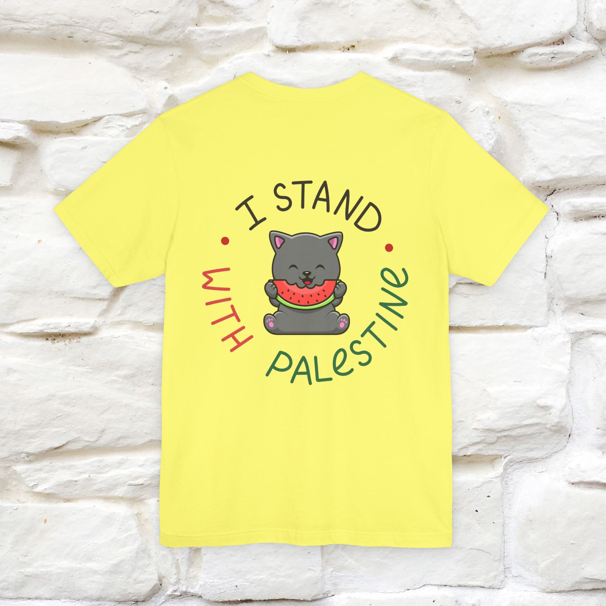"I Stand With Palestine" Cat T-shirt | Front & Back Design |Nunu&Miao Studio - Nunu&Miao Studio