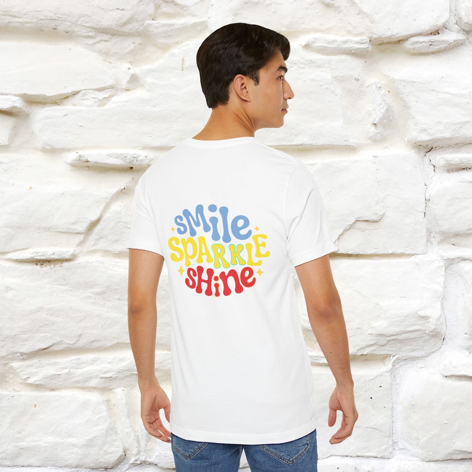 "Smile, Sparkle, Shine" Cat T-Shirt | Front & Back Design | Nunu&Miao Studio - Nunu&Miao Studio