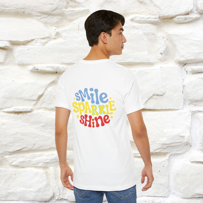 "Smile, Sparkle, Shine" Cat T-Shirt | Front & Back Design | Nunu&Miao Studio - Nunu&Miao Studio