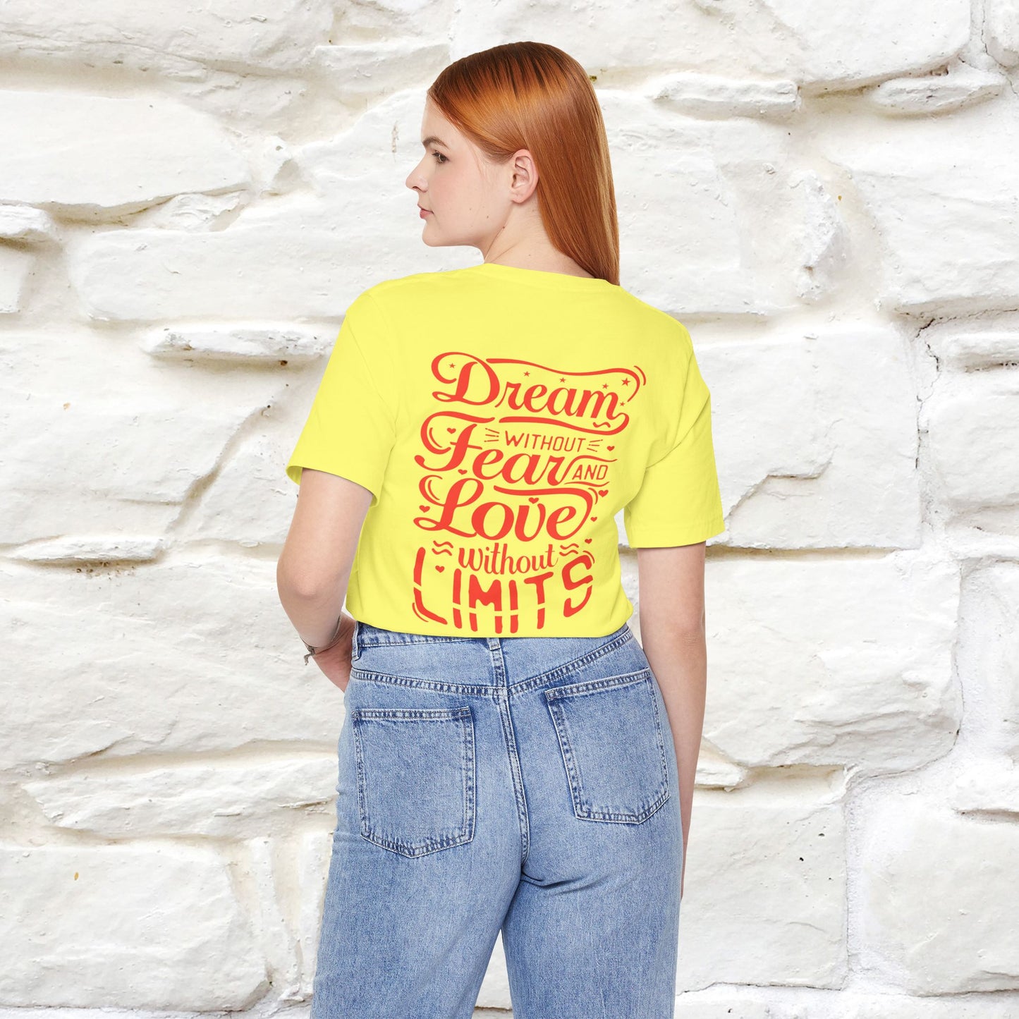 "Dream Without Fear And Love Without Limits'' Cat T-Shirt | Front & Back Design | Nunu&Miao Studio - Nunu&Miao Studio