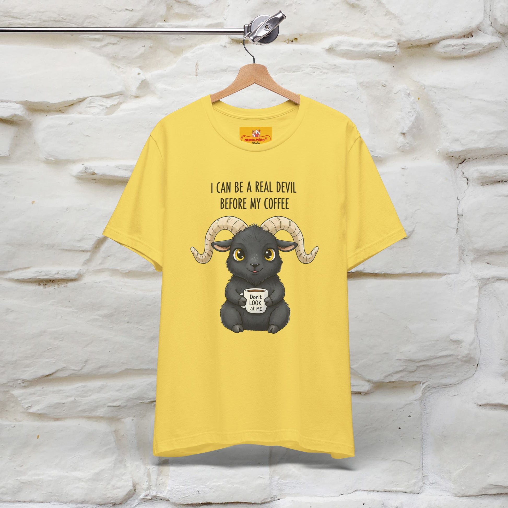 "I Can Be a Real Devil Before My Coffe" Funny T-shirt |Nunu&Miao Studio - Nunu&Miao Studio