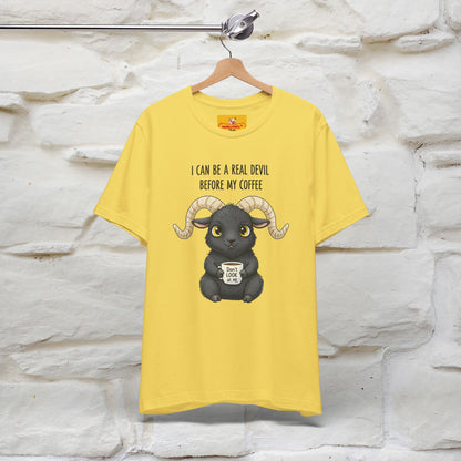 "I Can Be a Real Devil Before My Coffe" Funny T-shirt |Nunu&Miao Studio - Nunu&Miao Studio