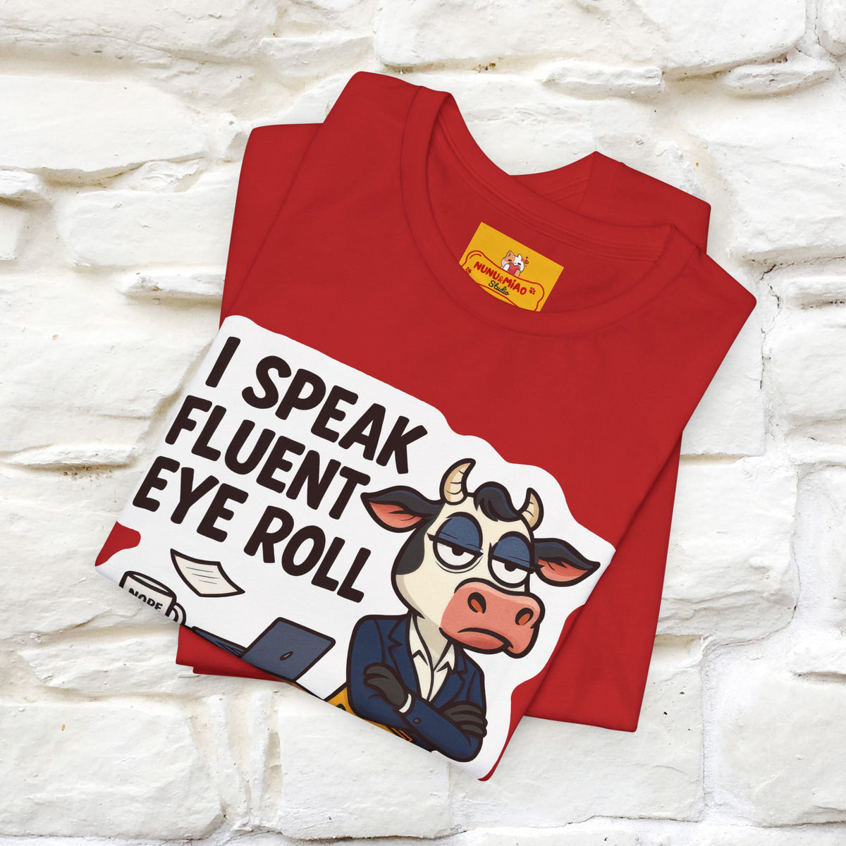 ''I Speak Fluent Eye Roll ''|  Sarcastic Cat T-Shirt | Nunu&Miao Studio
