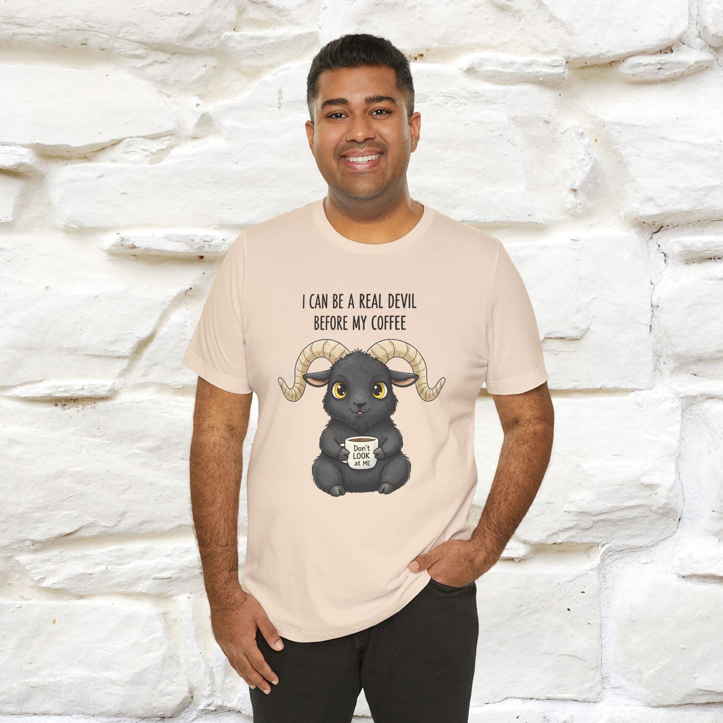 "I Can Be a Real Devil Before My Coffe" Funny T-shirt |Nunu&Miao Studio - Nunu&Miao Studio