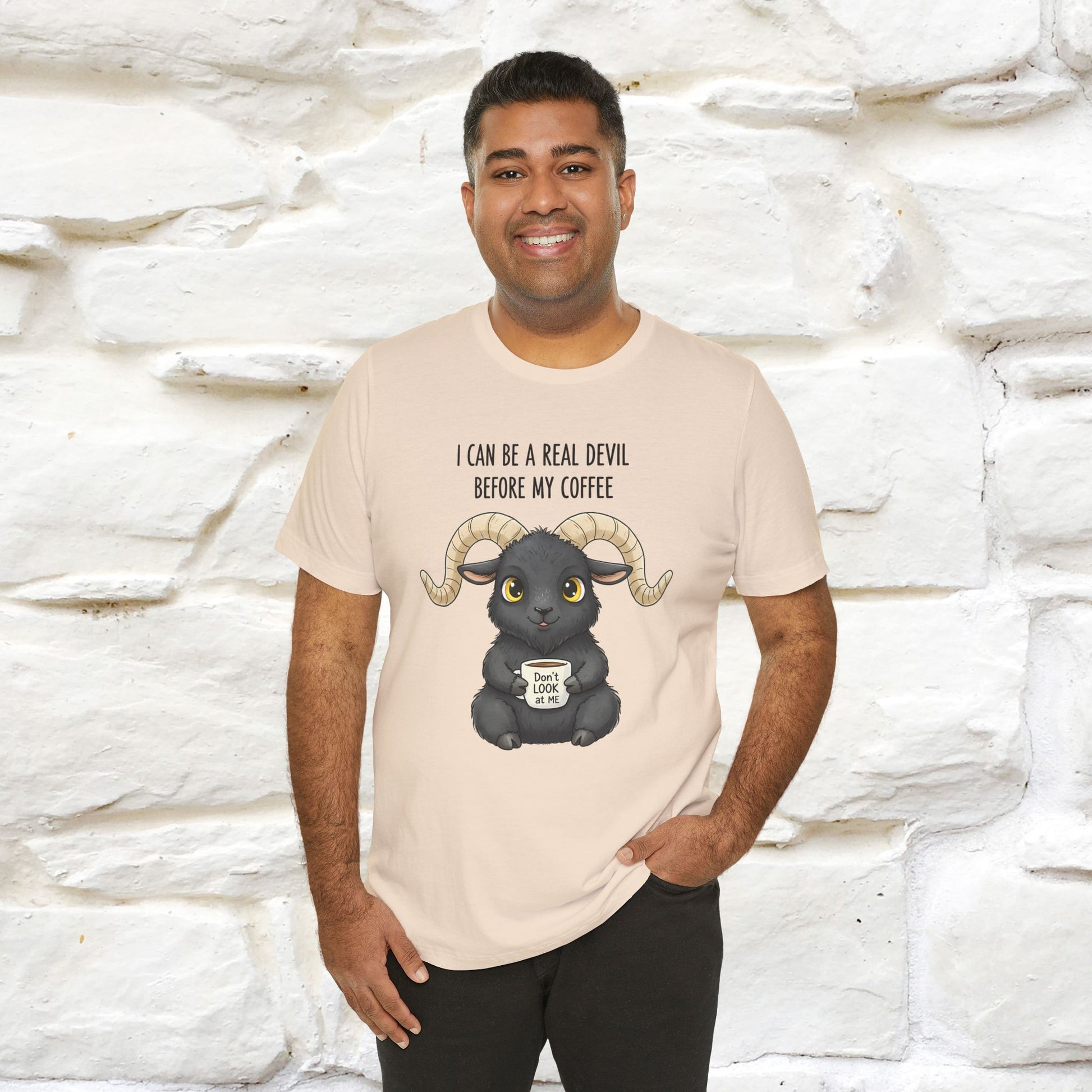 "I Can Be a Real Devil Before My Coffe" Funny T-shirt |Nunu&Miao Studio - Nunu&Miao Studio