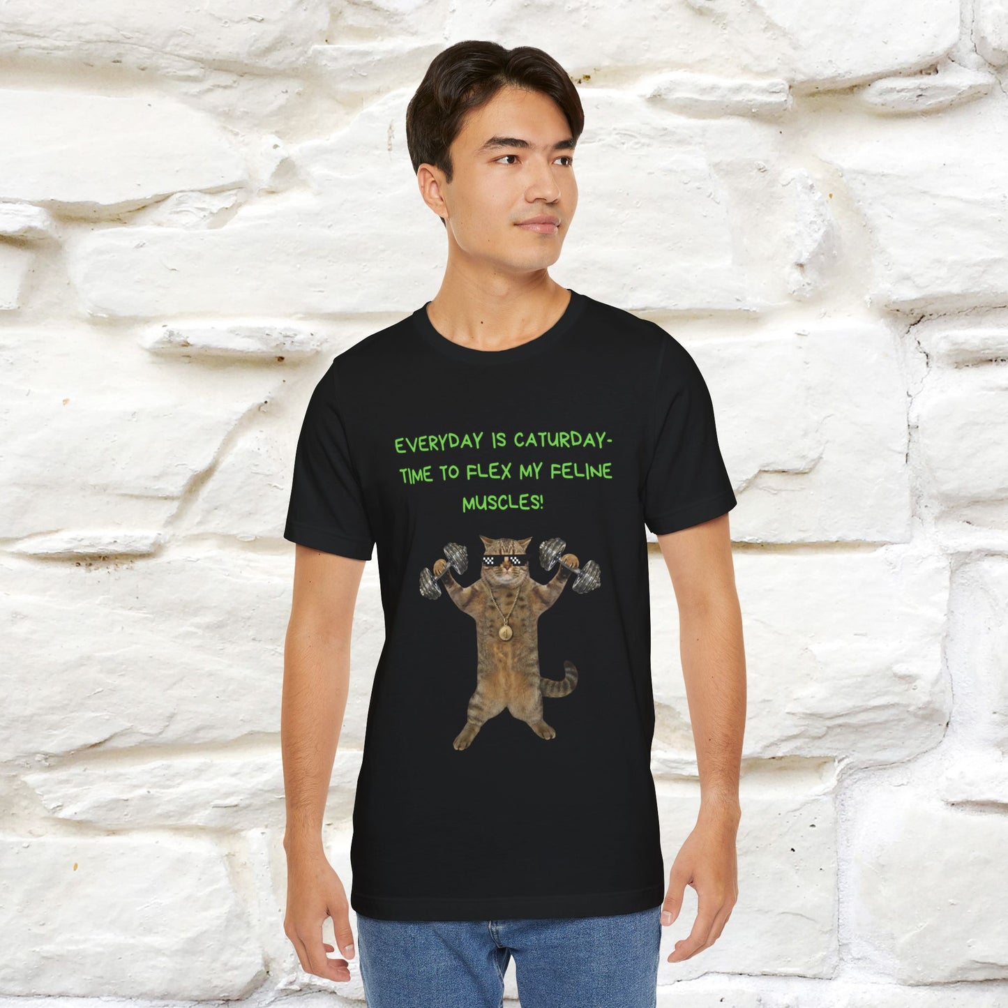 "Everyday Is Caturday – Flex My Feline Muscle"| Funny Cat T-Shirt  |Nunu&Miao Sudio - Nunu&Miao Studio