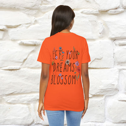 "Let Your Dreams Blossom'' Cat T-Shirt Front and Back Design | Nunu&Miao Studio - Nunu&Miao Studio
