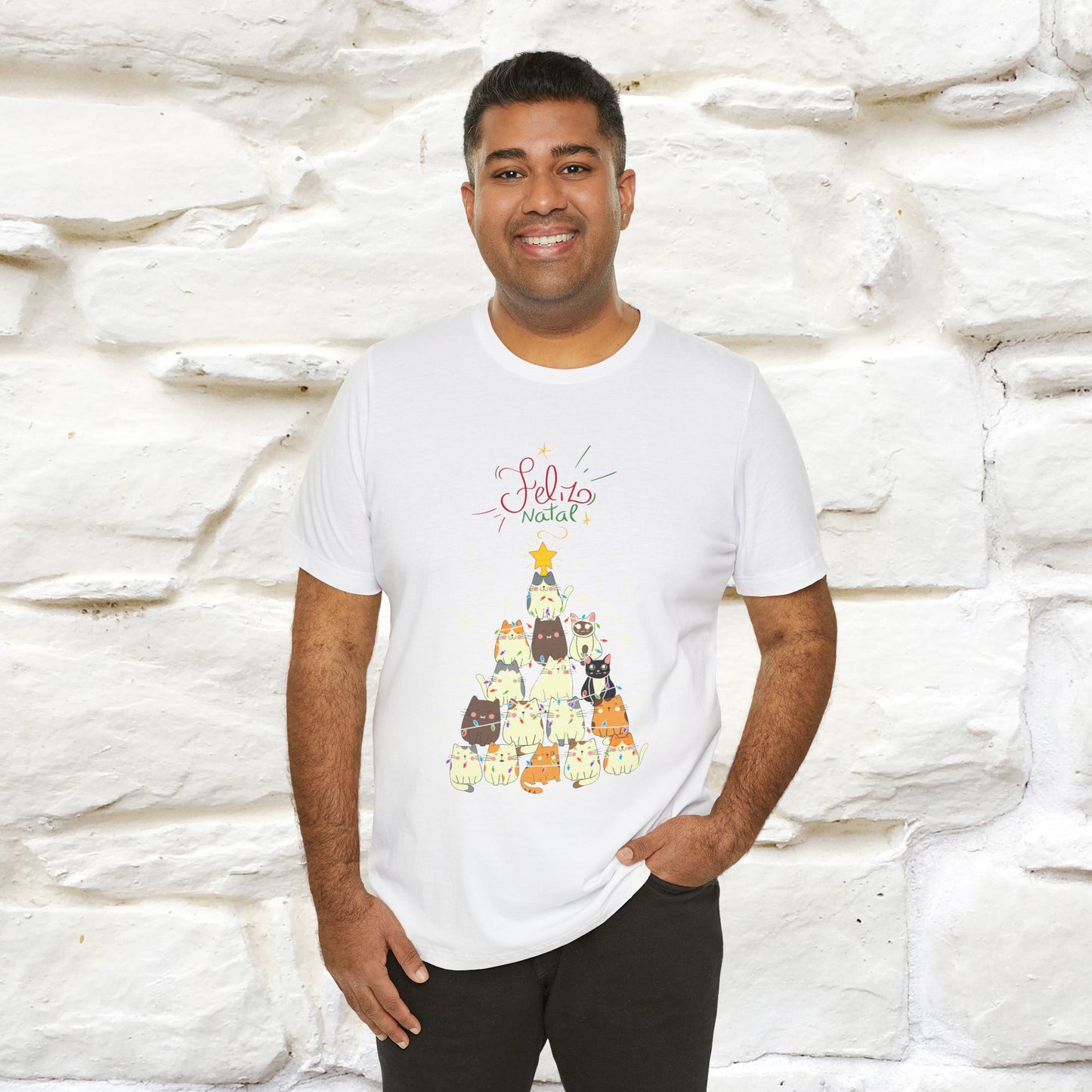 "Feliz Natal" Cat T-shirt|Nunu&Miao Studio - Nunu&Miao Studio
