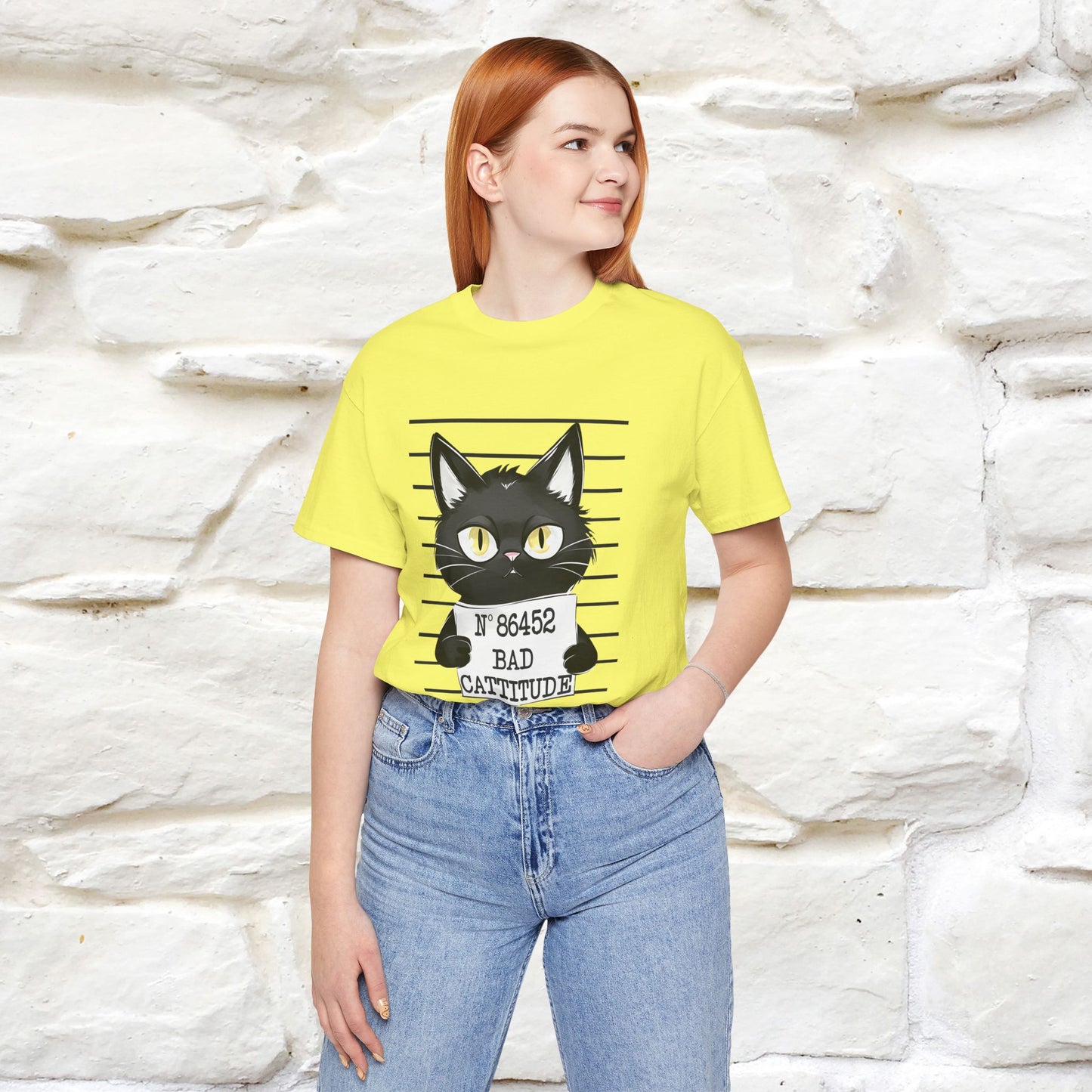 "Bad Cattitude" T-Shirt for Men & Women | 100% Cotton* - Nunu&Miao Studio