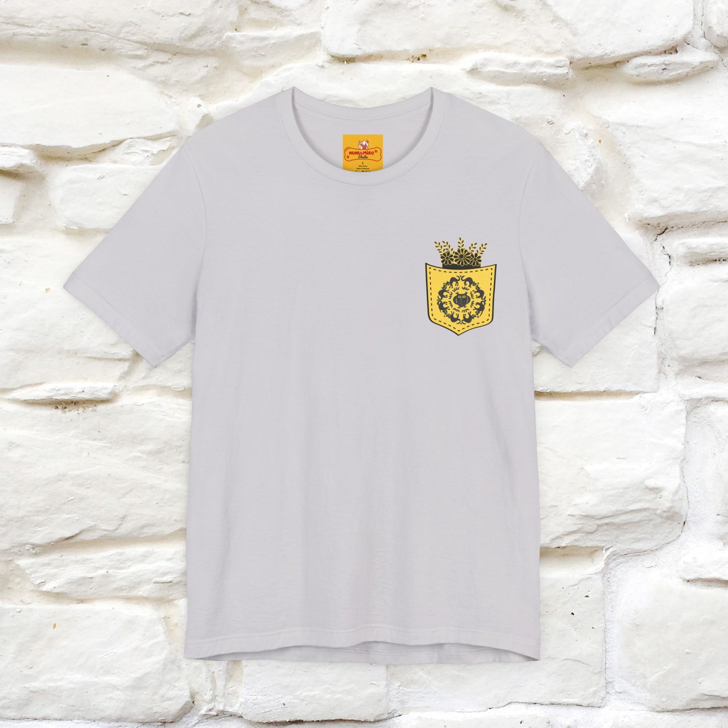 ''Black Cat Circle'' Cat T-Shirt Front and Back Design | Nunu&Miao Studio - Nunu&Miao Studio