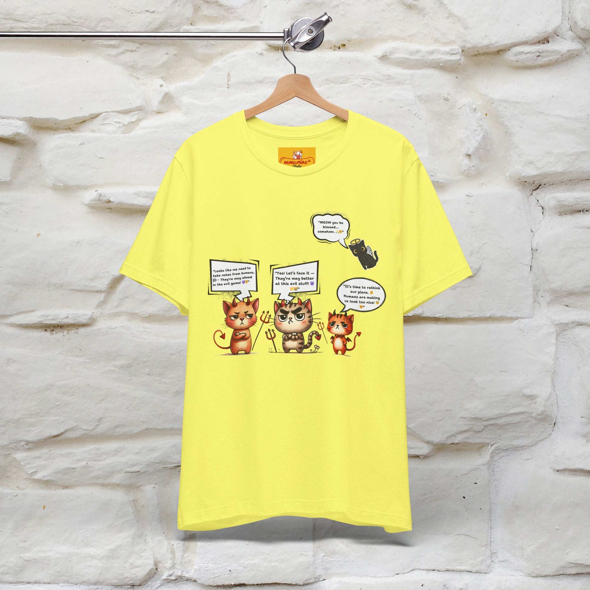 "Humans Are Way Ahead In The Evil Game! 😈😼" Cat  T-shirt |Nunu&Miao Studio - Nunu&Miao Studio