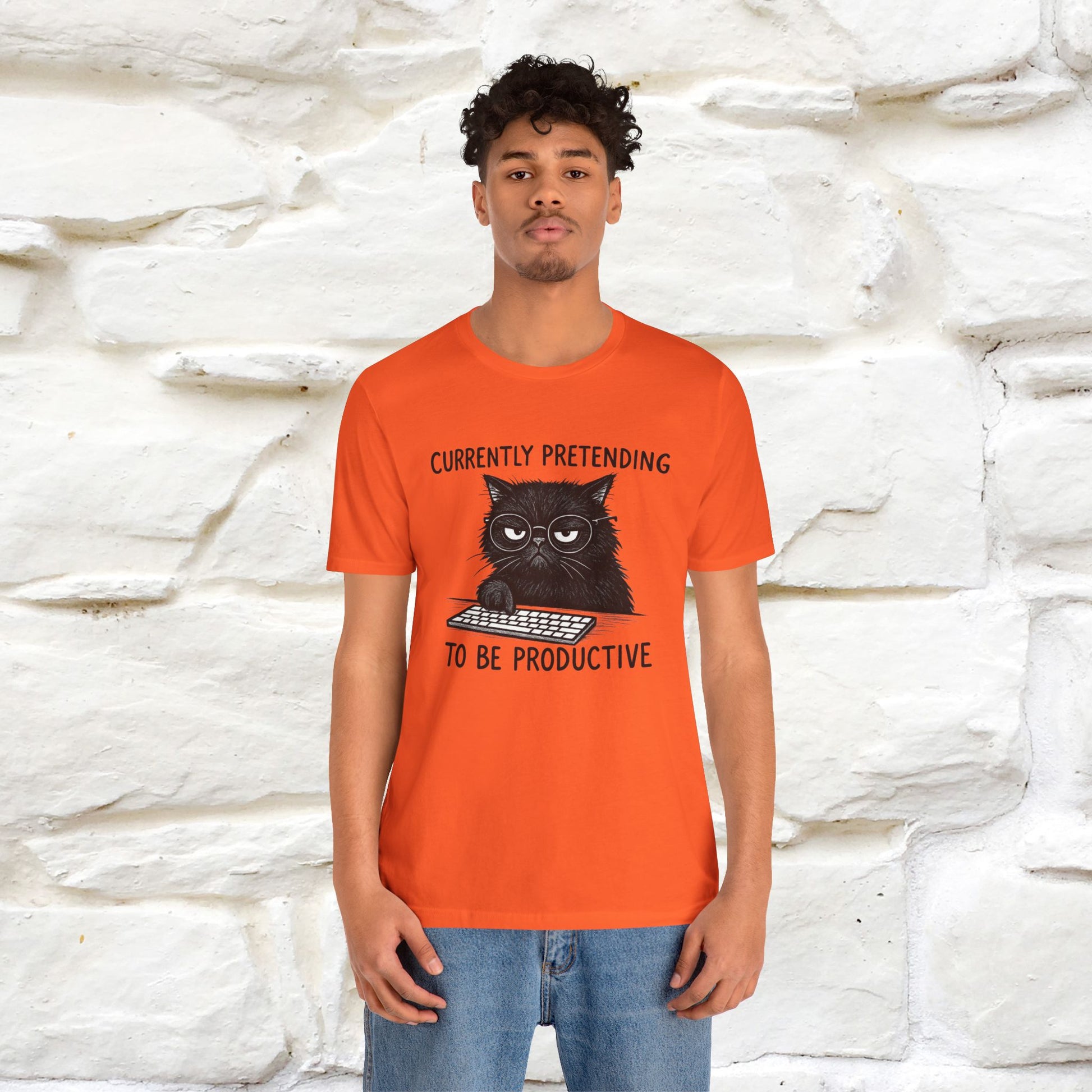"Currently Pretending To Be Productive" |Cat T-Shirt | Nunu&Miao Studio - Nunu&Miao Studio