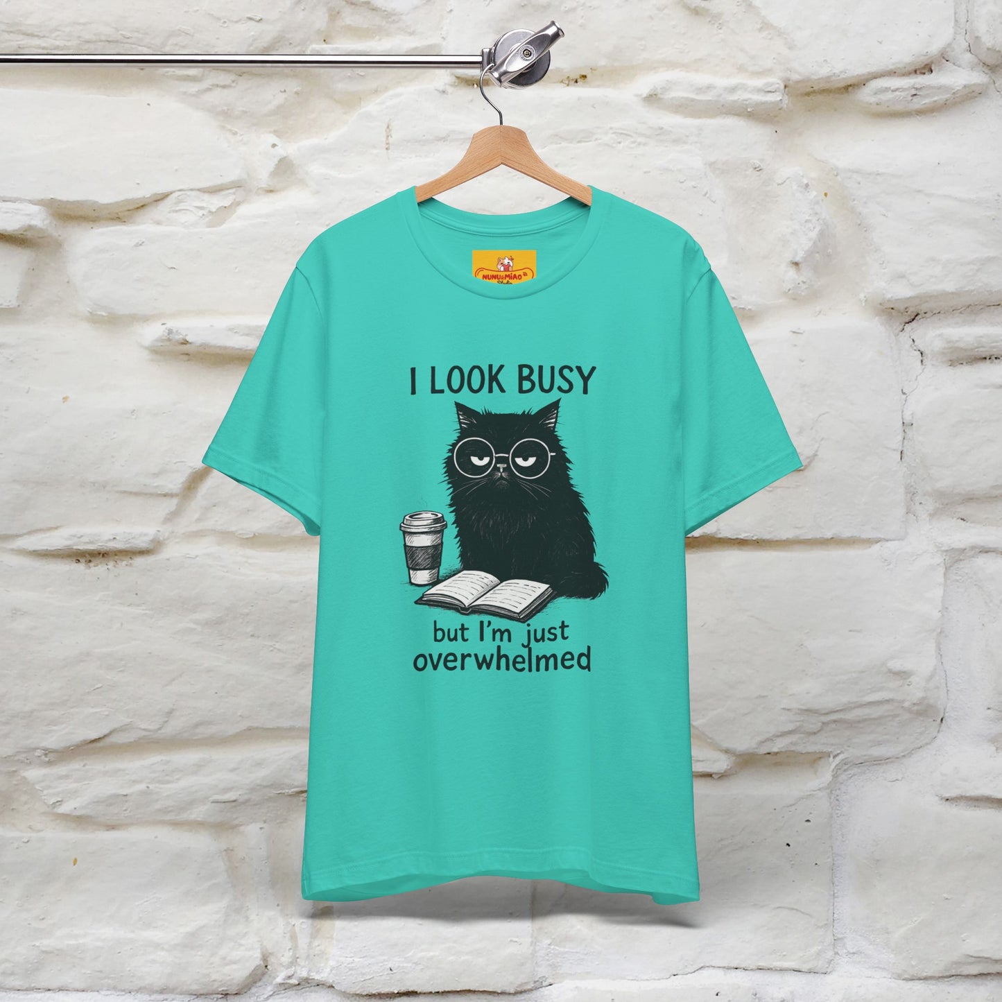 "I Look Busy But I'm Just Overwhelmed" |Cat T-Shirt | Nunu&Miao Studio - Nunu&Miao Studio