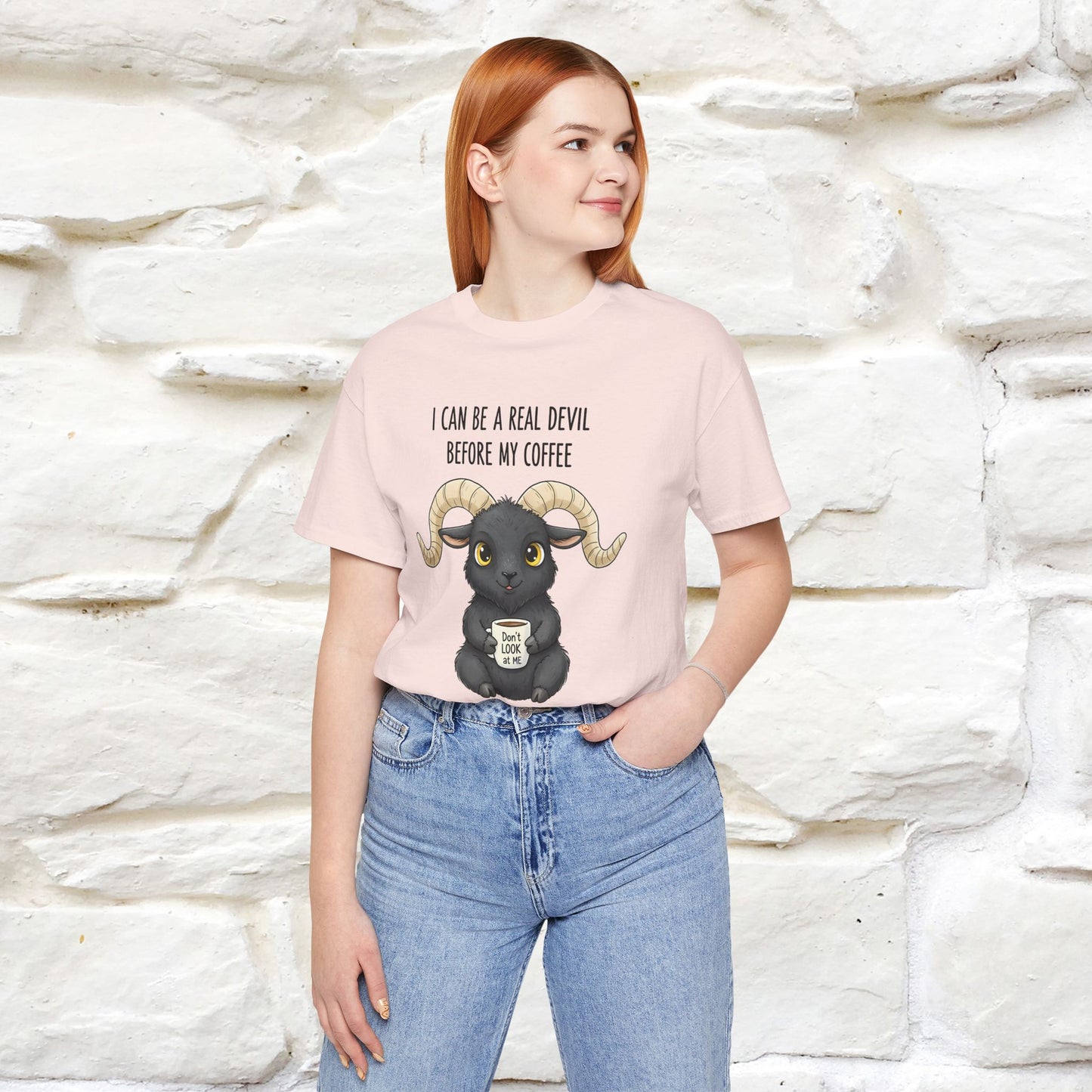 "I Can Be a Real Devil Before My Coffe" Funny T-shirt |Nunu&Miao Studio - Nunu&Miao Studio