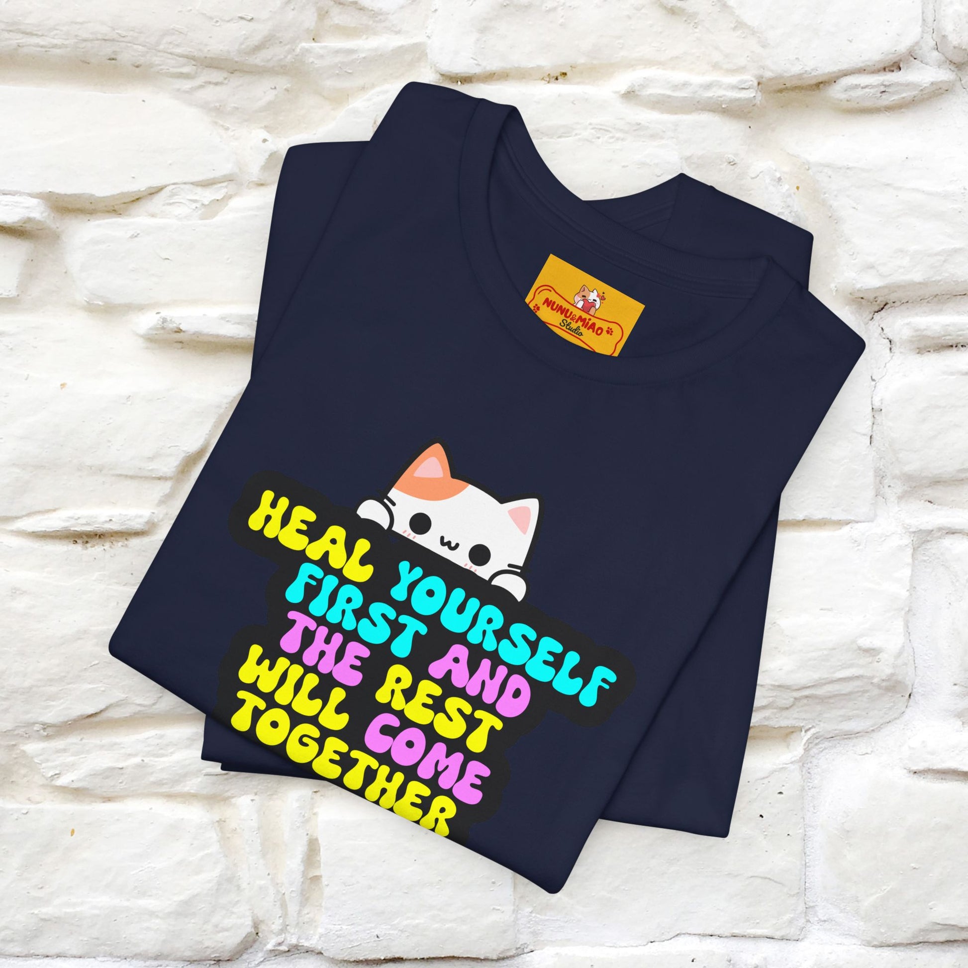 "Heal Yourself First And The Rest.." Cat T-shirt| Nunu&Miao Studio - Nunu&Miao Studio