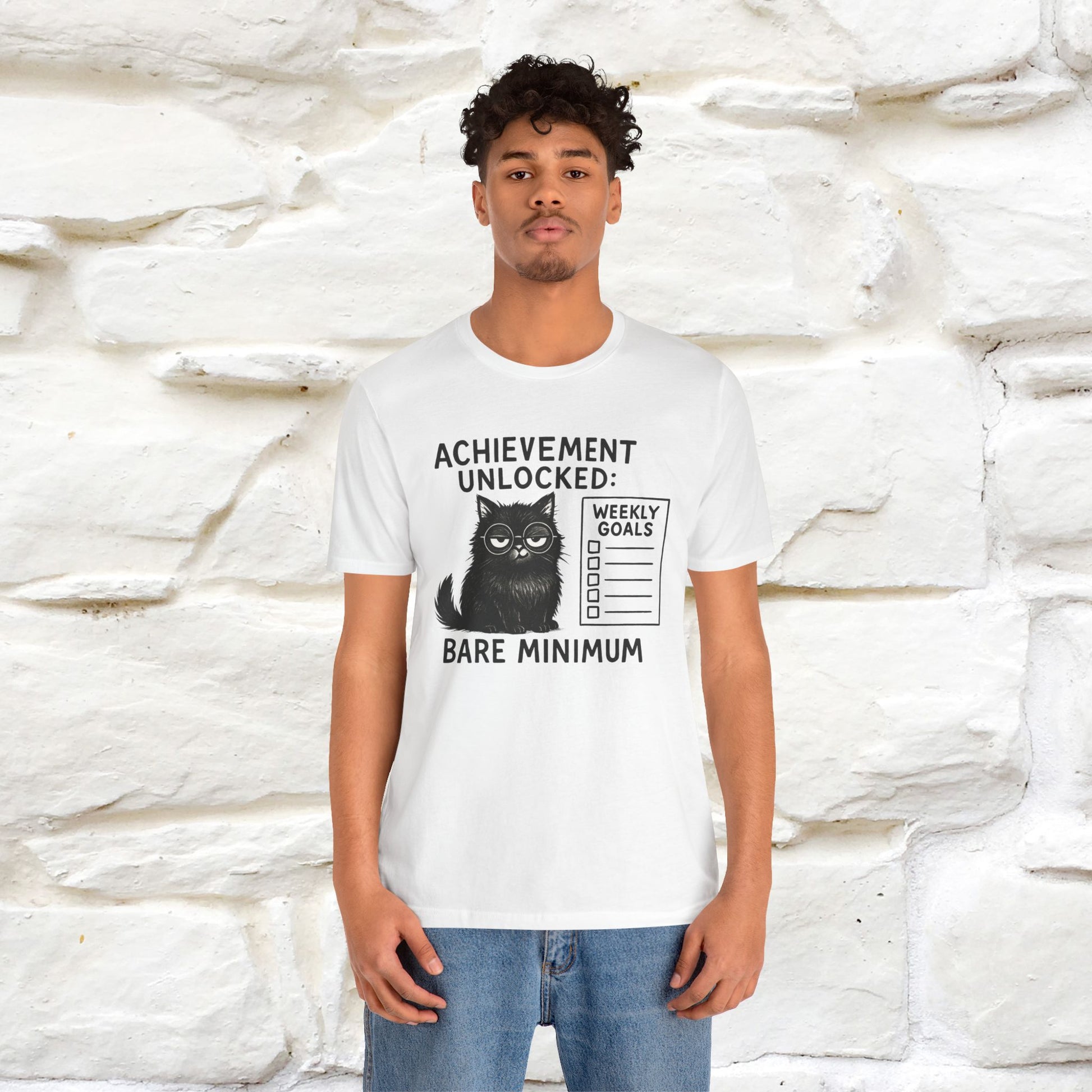 "Achievement Unlocked Bare Minimum." |Cat T-Shirt | Nunu&Miao Studio - Nunu&Miao Studio