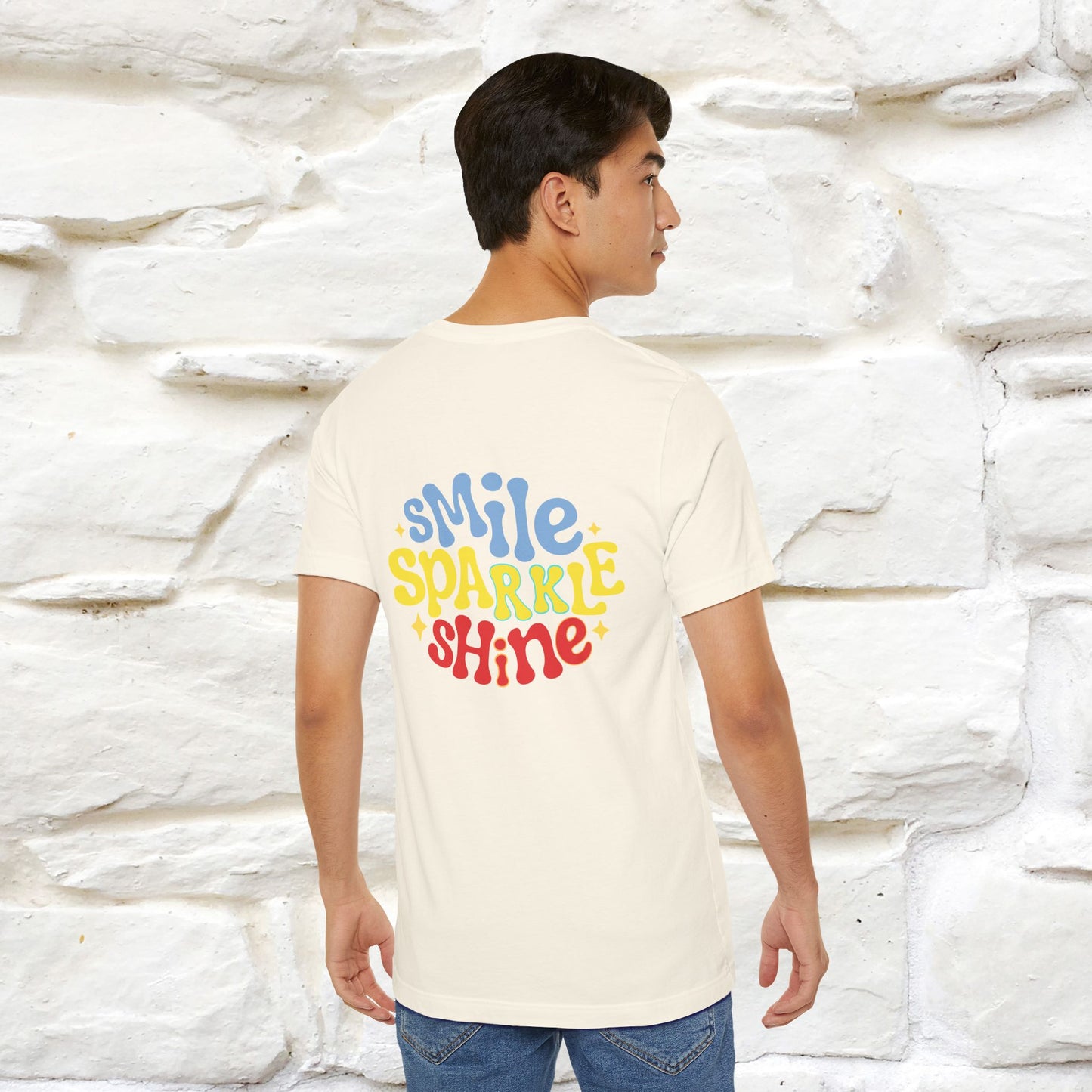 "Smile, Sparkle, Shine" Cat T-Shirt | Front & Back Design | Nunu&Miao Studio - Nunu&Miao Studio