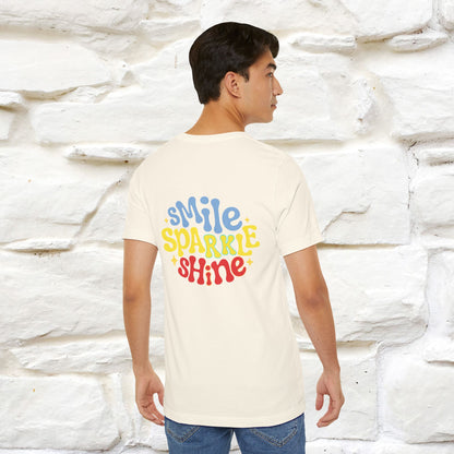 "Smile, Sparkle, Shine" Cat T-Shirt | Front & Back Design | Nunu&Miao Studio - Nunu&Miao Studio