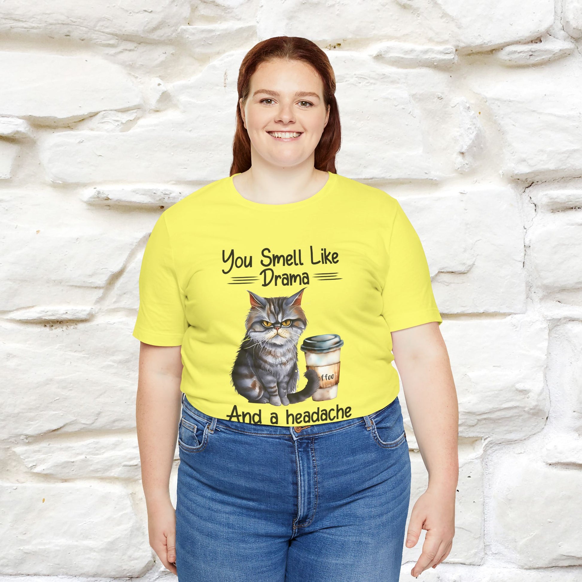 You Smell Like Drama and a Headache" Cat T-Shirt for Men & Women | 100% Cotton* - Nunu&Miao Studio