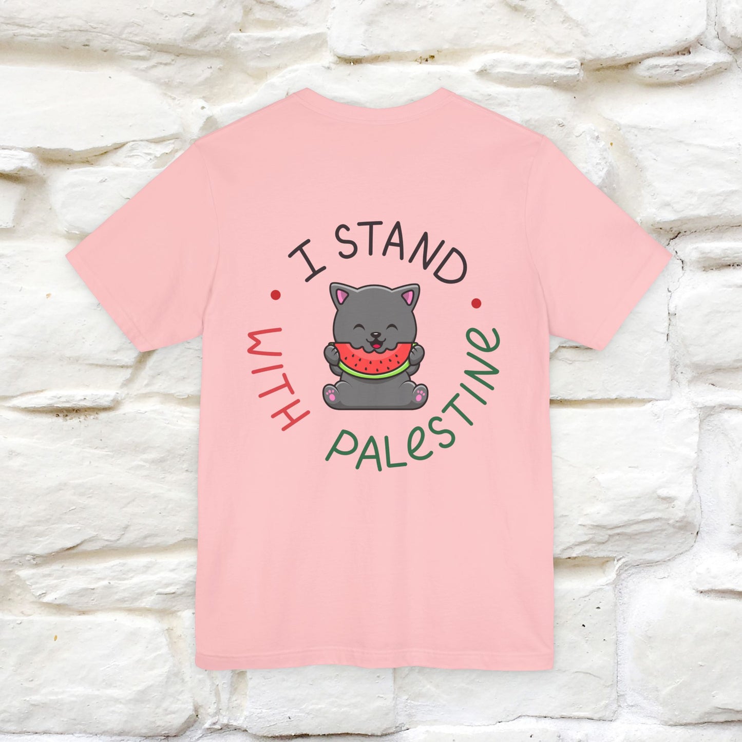 "I Stand With Palestine" Cat T-shirt | Front & Back Design |Nunu&Miao Studio - Nunu&Miao Studio