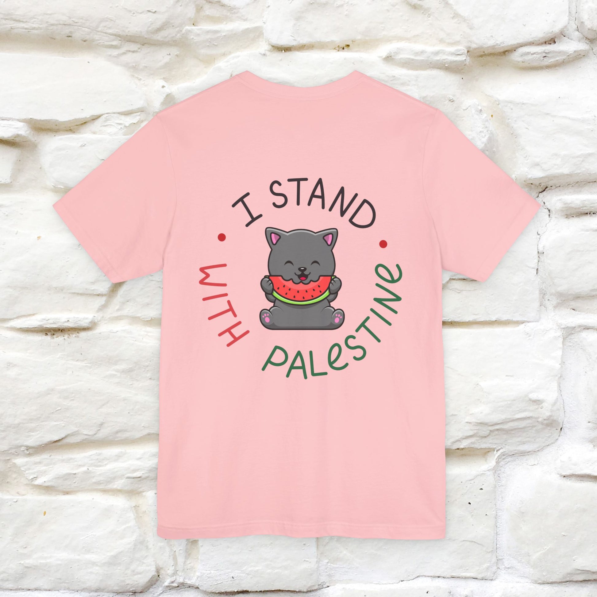 "I Stand With Palestine" Cat T-shirt | Front & Back Design |Nunu&Miao Studio - Nunu&Miao Studio
