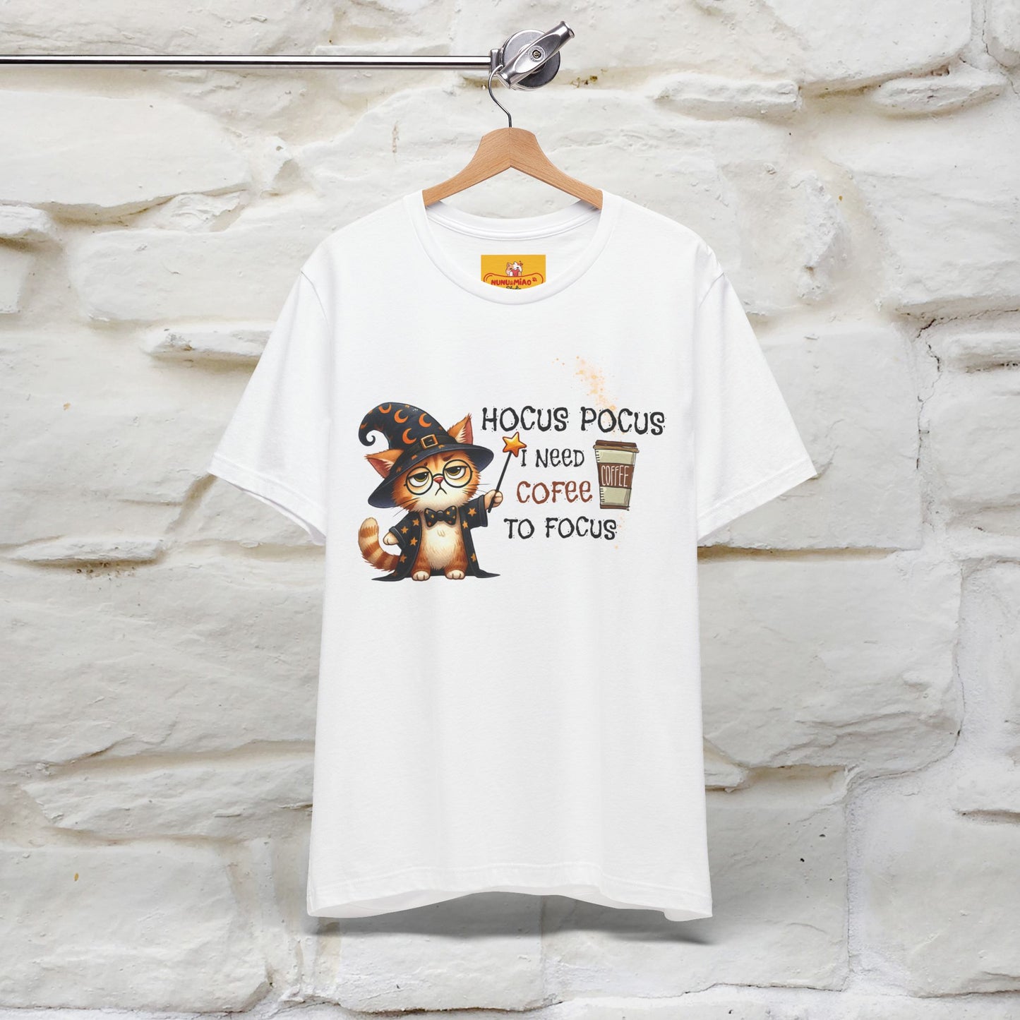 ''Hocus Pocus I Need Coffe To Focus'' Funny Cat Shirt | Nunu&Miao Studio - Nunu&Miao Studio