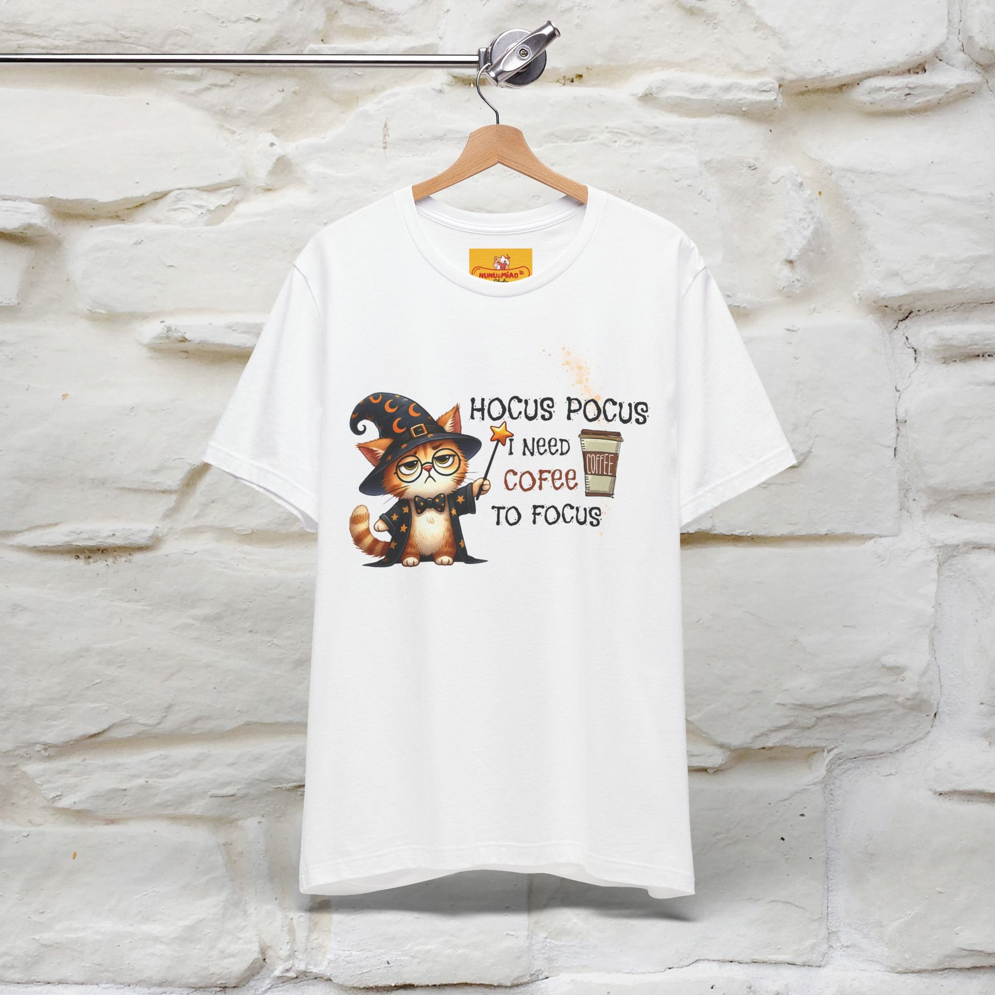''Hocus Pocus I Need Coffe To Focus'' Funny Cat Shirt | Nunu&Miao Studio - Nunu&Miao Studio