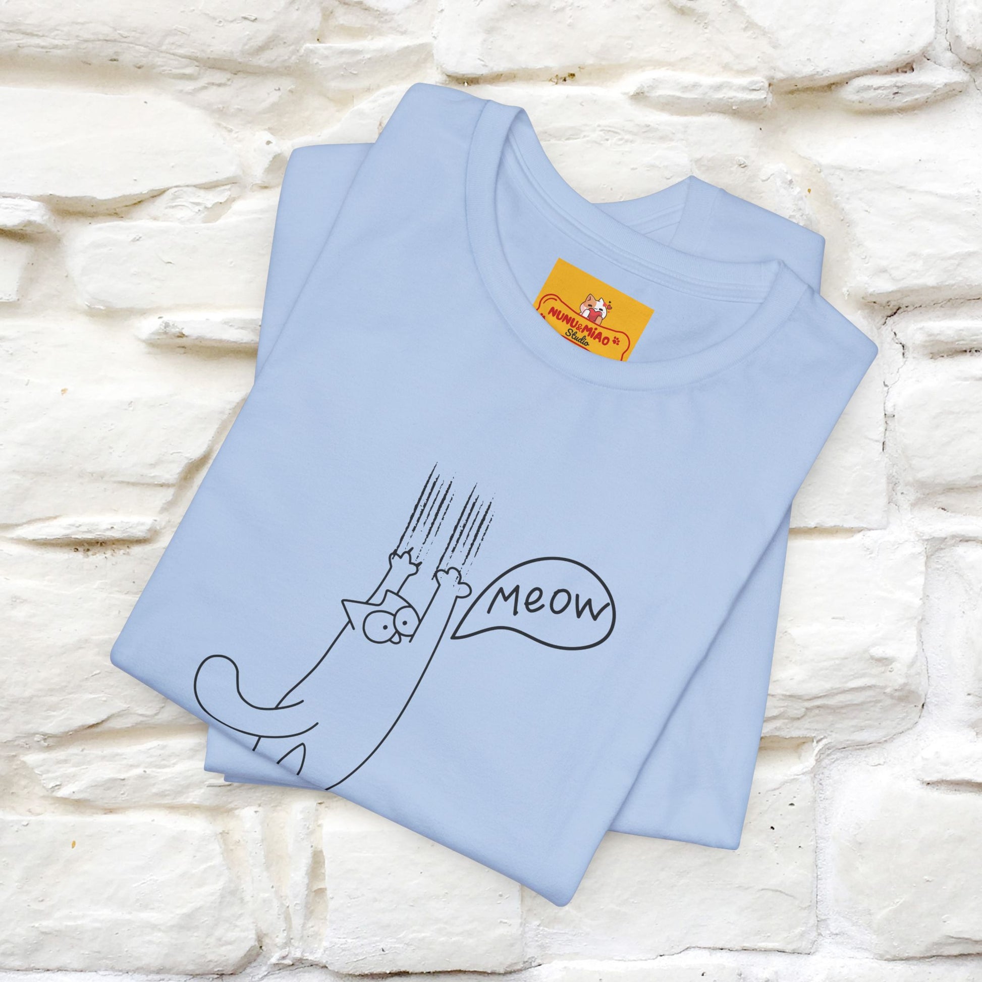 "Meow Meow Meow" Cat T-Shirt | Front & Back Design | Nunu&Miao Studio - Nunu&Miao Studio