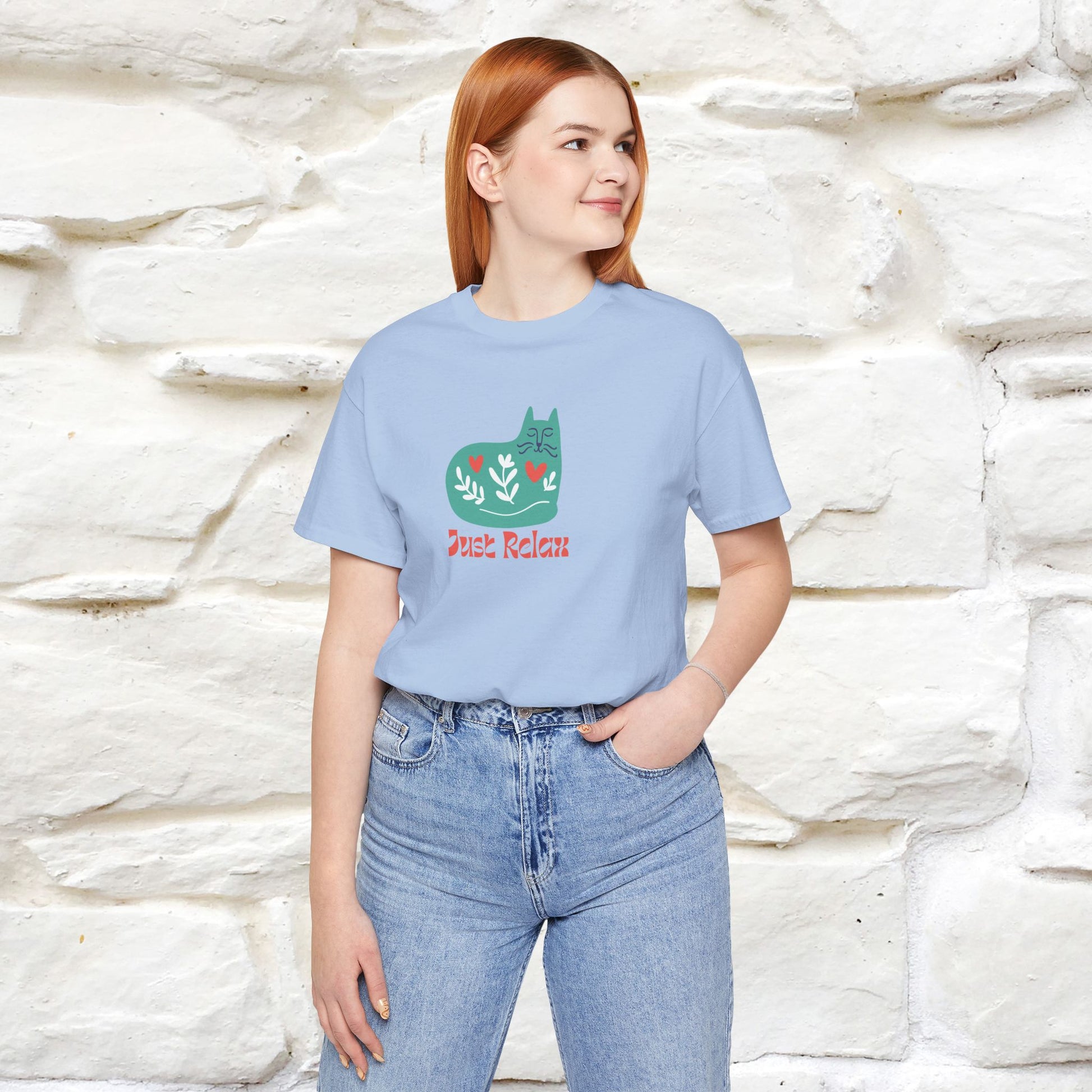 "Just Relax'' Cat T-Shirt Front and Back Design | Nunu&Miao Studio - Nunu&Miao Studio