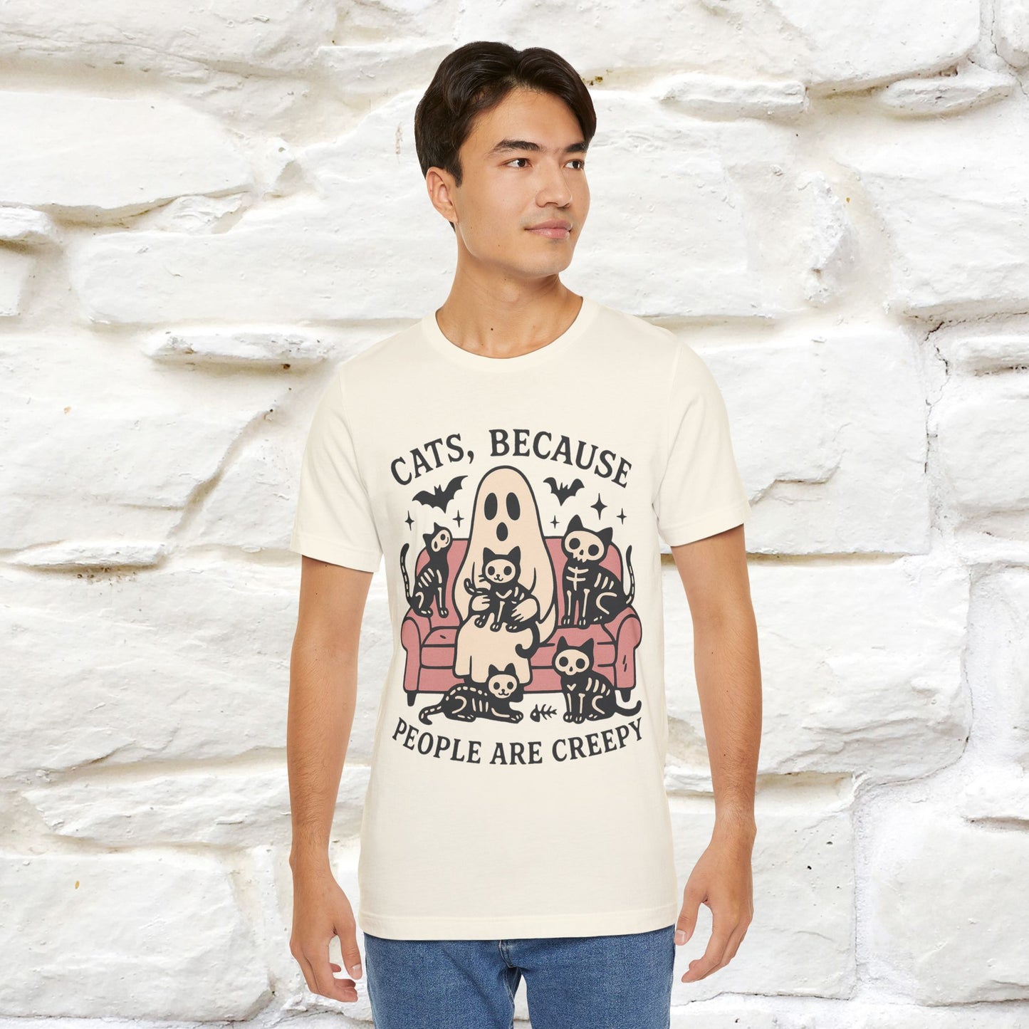 "Cat Because People Are Creepy" Halloween Cat T-shirt |Nunu&Miao Studio - Nunu&Miao Studio