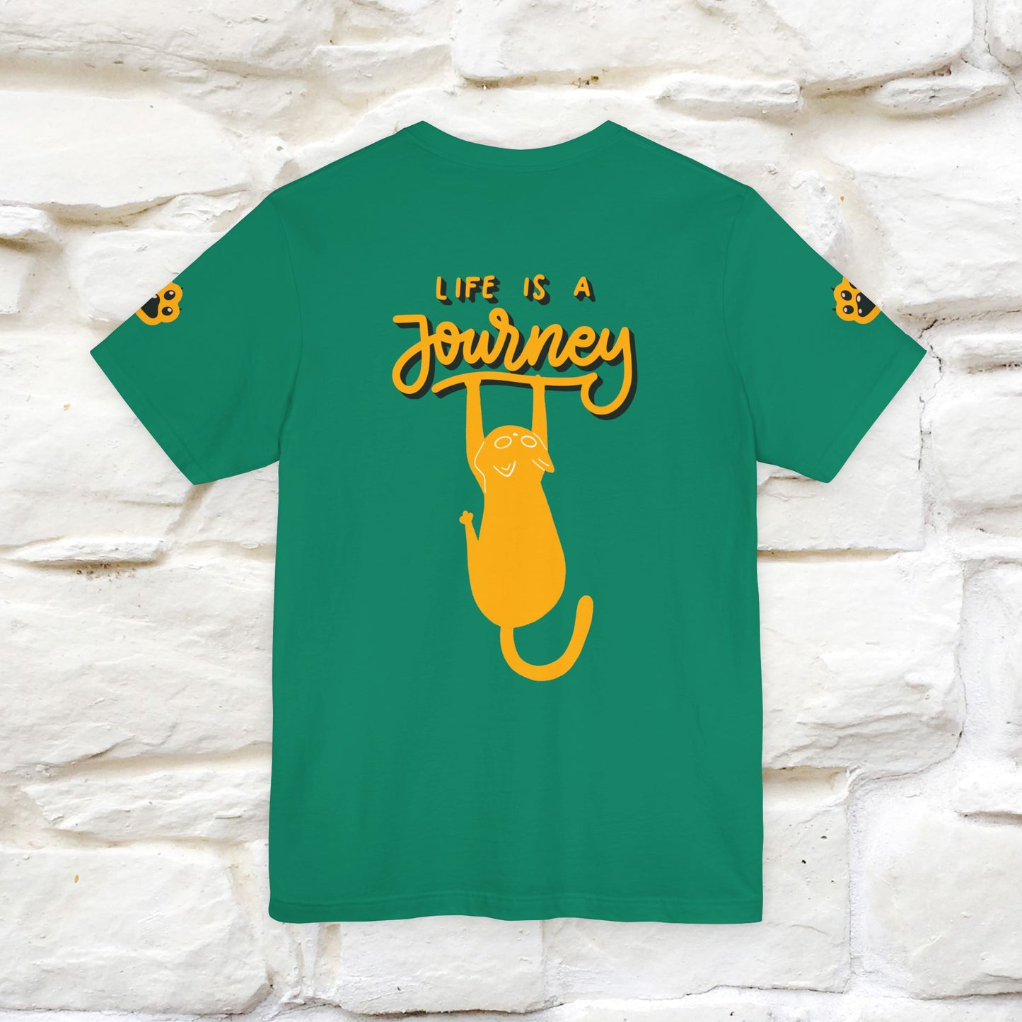 "Life Is A Journey'' Cat T-Shirt | Front & Back Design | Nunu&Miao Studio - Nunu&Miao Studio