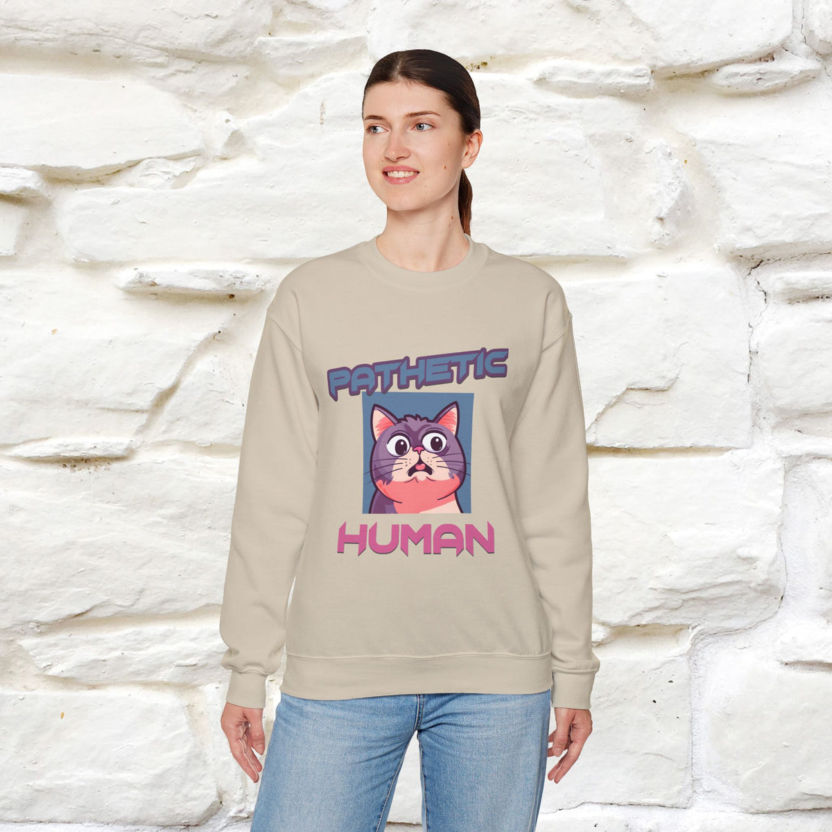 ''Pathetic Human'' |Cat Sweatshirt | Nunu&Miao Studio
