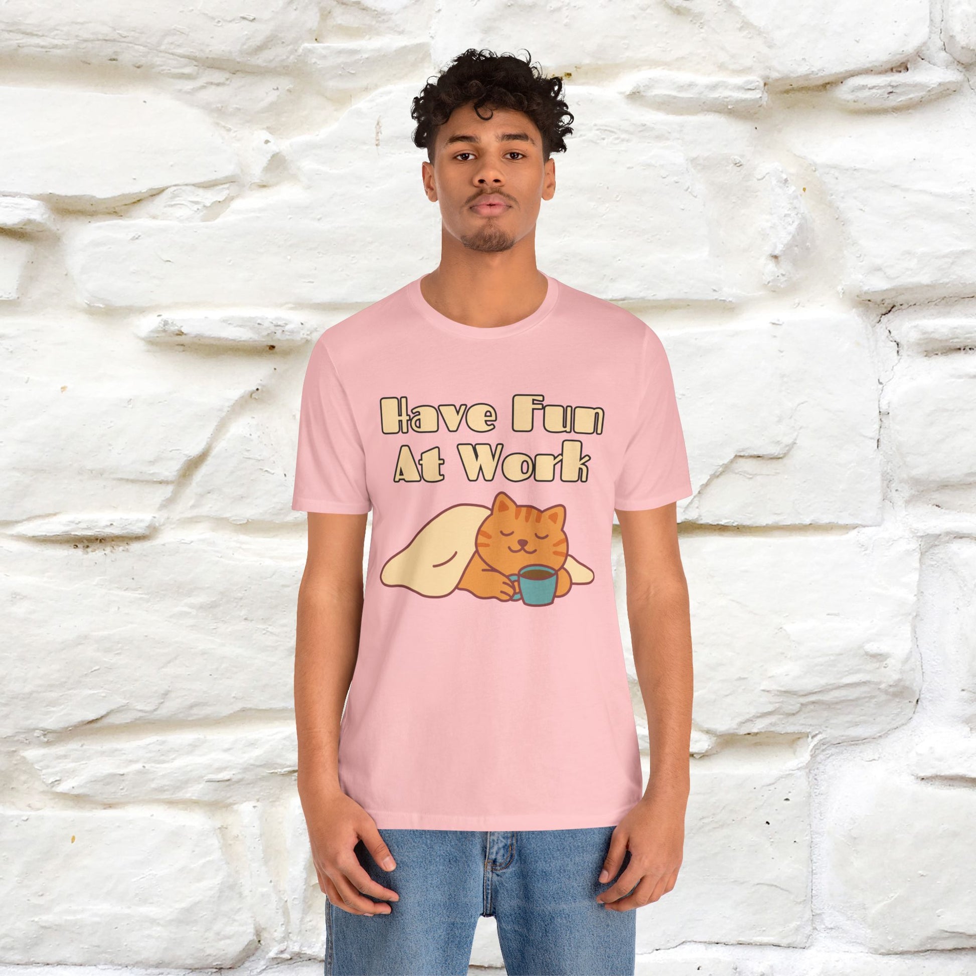 "Have Fun At Work" Cat T-shirt |Nunu&Miao Studio - Nunu&Miao Studio