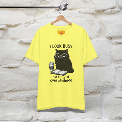"I Look Busy But I'm Just Overwhelmed" |Cat T-Shirt | Nunu&Miao Studio - Nunu&Miao Studio