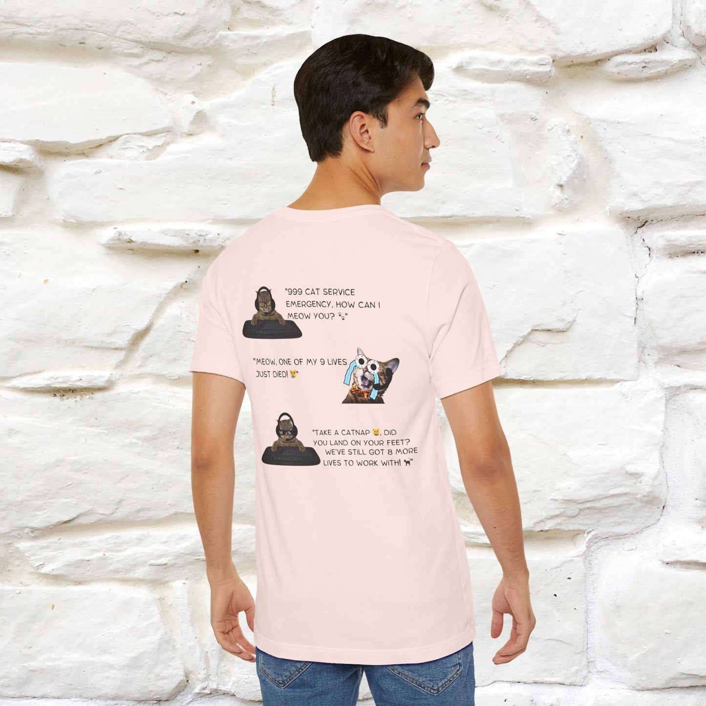 ''911 Emergency'' | Front & Back Design | Cat T-Shirt | Nunu&Miao Studio - Nunu&Miao Studio