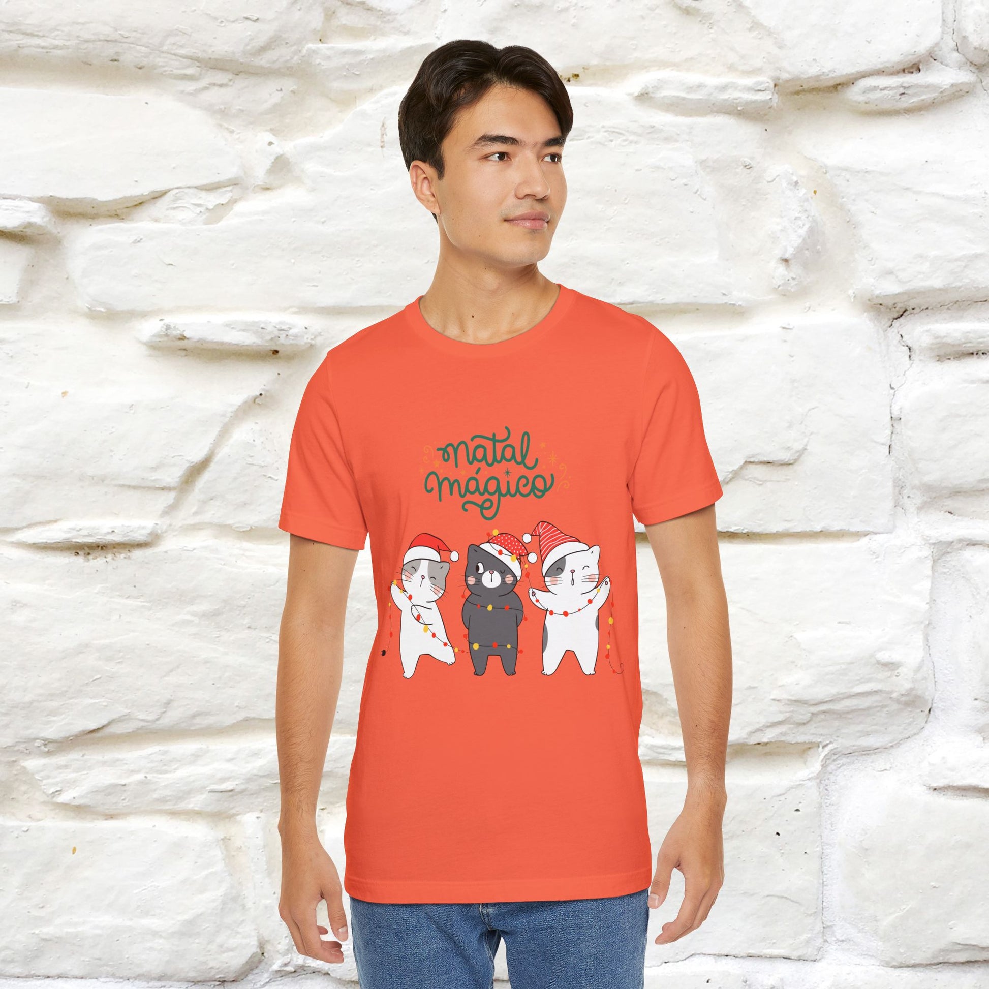 "Natal Magico" Cat T-shirt  |Nunu&Miao Studio - Nunu&Miao Studio