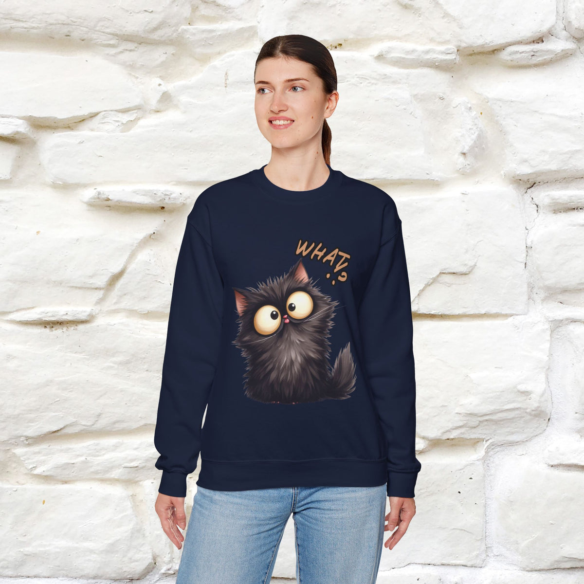"What'' |Cat Sweatshirt | Nunu&Miao Studio