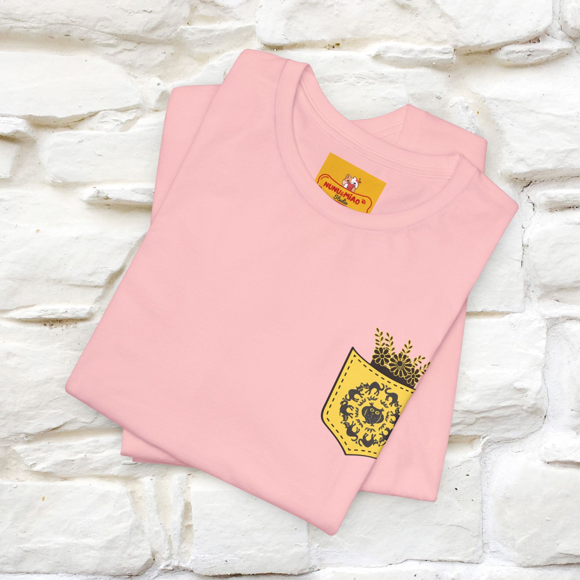 ''Black Cat Circle'' Cat T-Shirt Front and Back Design | Nunu&Miao Studio - Nunu&Miao Studio