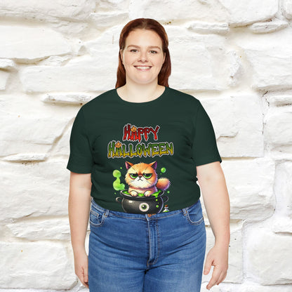"Angry Cat Happy Halloween" Cat  T-shirt |Nunu&Miao Studio - Nunu&Miao Studio