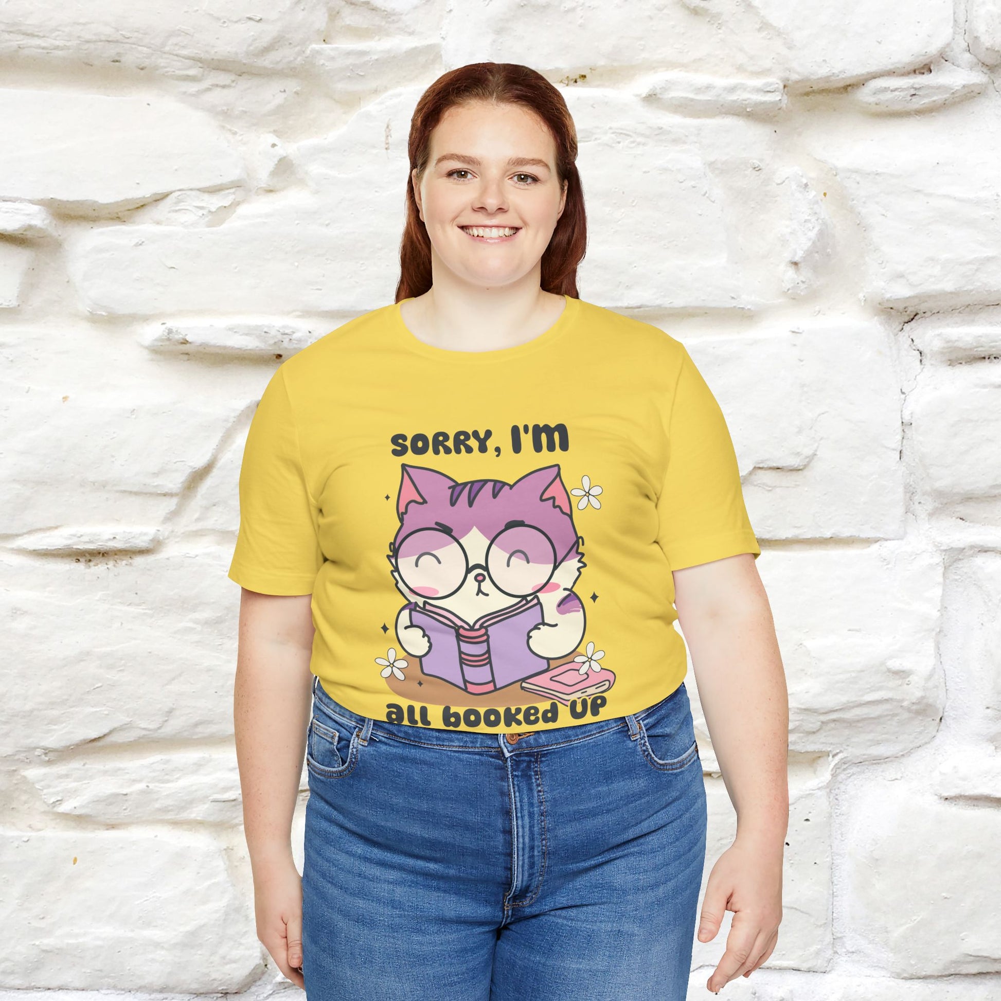 ''Sorry I am All Booked Up| Cute Cat T-Shirt |Nunu&Miao Studio - Nunu&Miao Studio