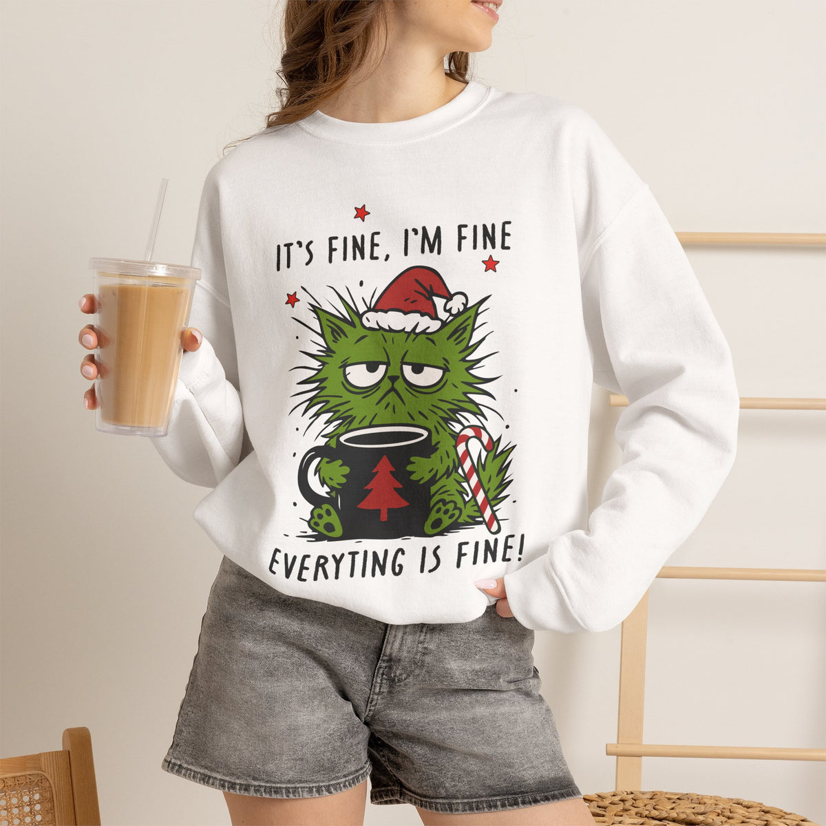 ''It's Fine, Iam Fine...'' |Christmas Sweatshirt | Nunu&Miao Studio