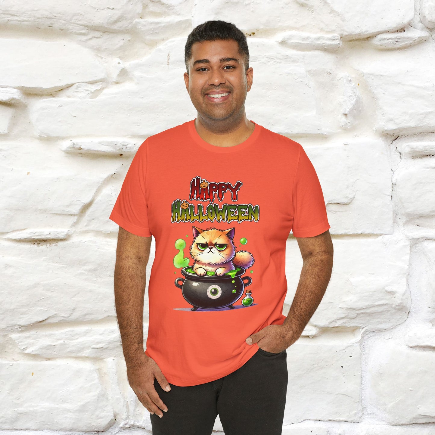 "Angry Cat Happy Halloween" Cat  T-shirt |Nunu&Miao Studio - Nunu&Miao Studio